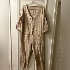 Happy French Gang Textured Jumpsuit size medium/large